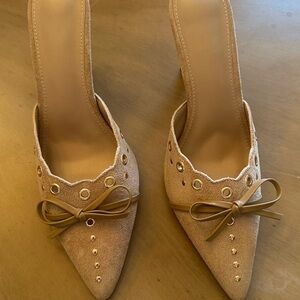 Studded kitten, mule heels Women's  Slip-On Shoes Size 8.5
